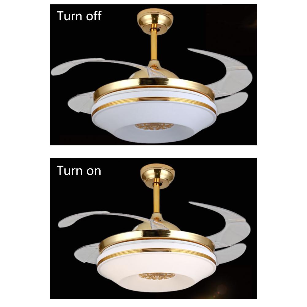 42" Gold LED Invisible Ceiling Fan with Light