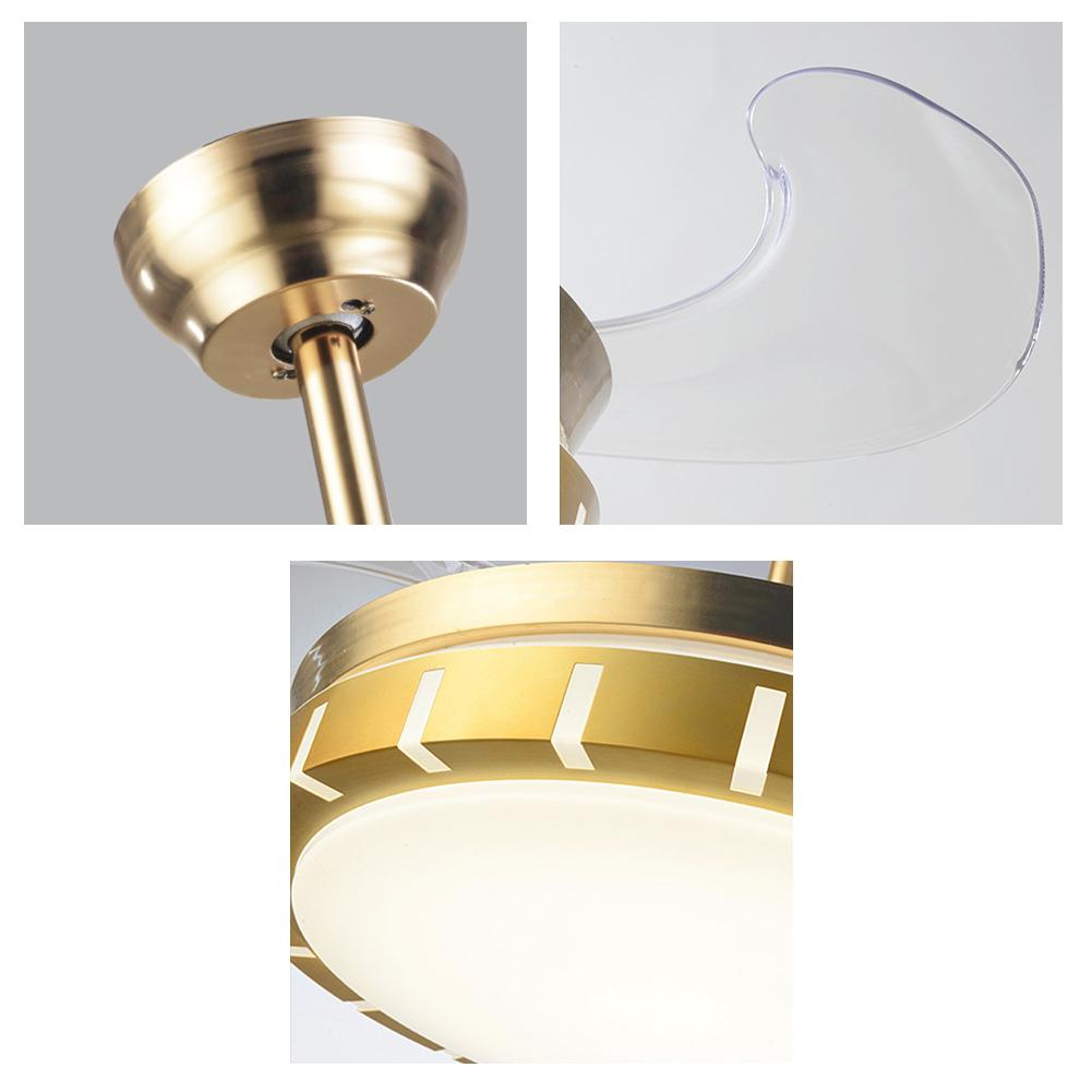 42" Gold Luxury Acrylic Fan with Light 无库存