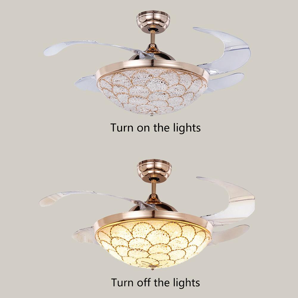 42" Gold Crystal Fashion Fan with Light