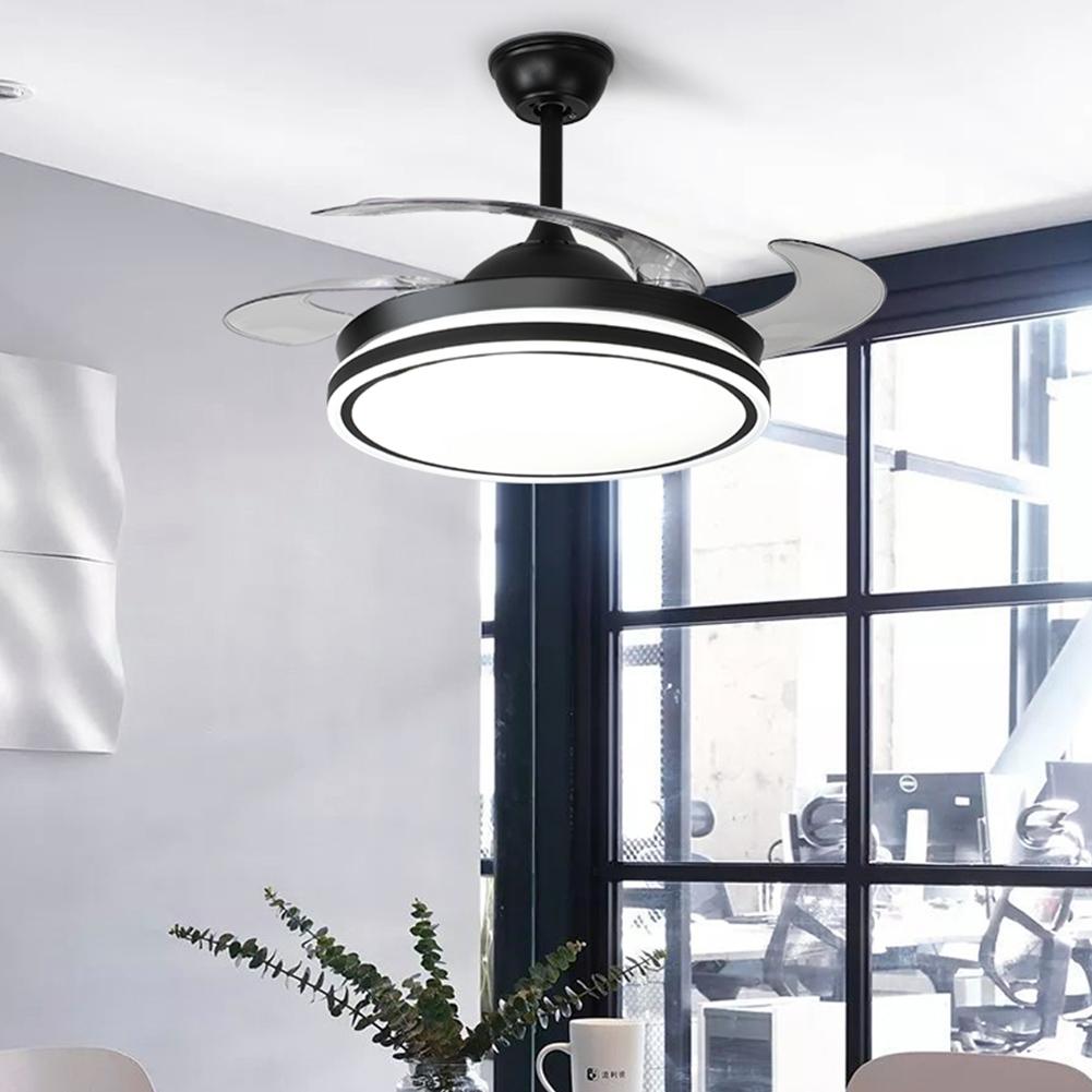 42" Black Acrylic Three-Tone Light Fan with Light DS-FZ35