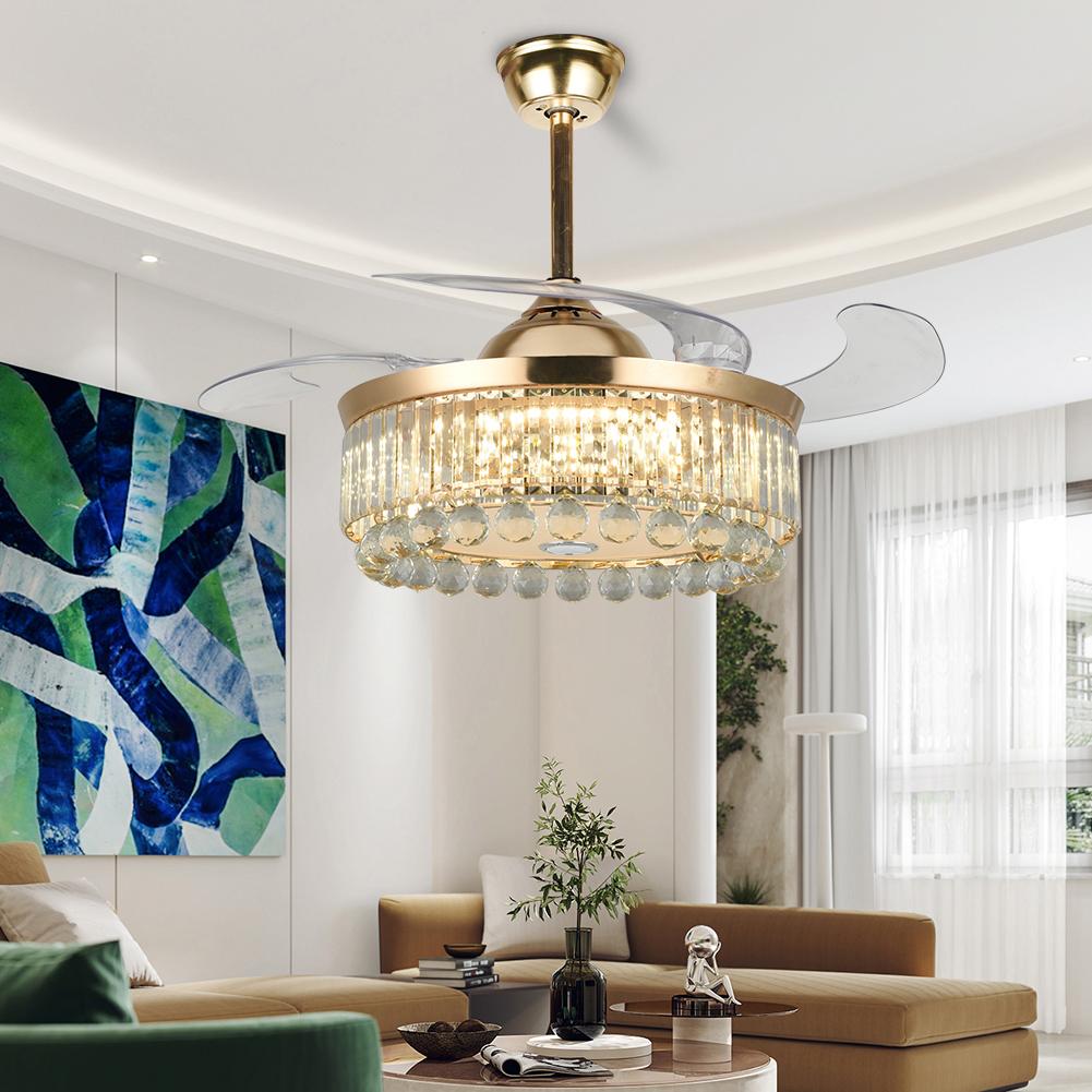 42" Color Variable Frequency Crystal Bluetooth Fan with Light