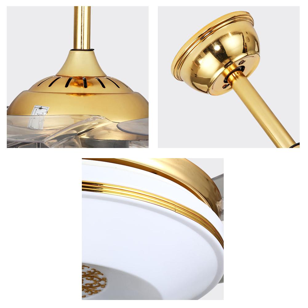 42" Gold LED Invisible Ceiling Fan with Light