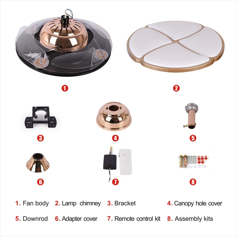 42" Four-Leaf Clover Invisible Fan with Light  无库存