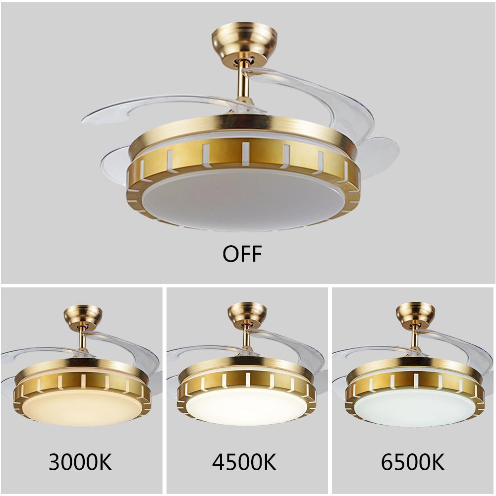 42" Gold Luxury Acrylic Fan with Light 无库存