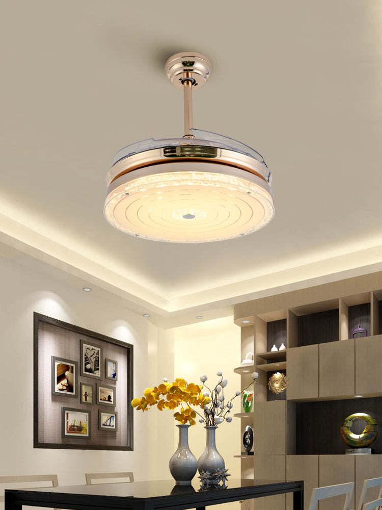 42" Gold Acrylic Ceiling Fan Chandelier 无库存
