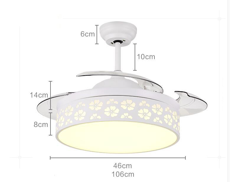 42" White Hollow Petal Ceiling Fan with Light
