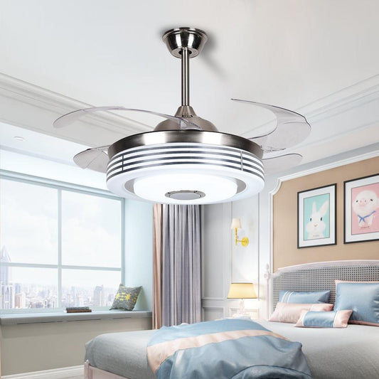 42" Silver Modern Invisible Color Bluetooth Fan with Light DS-FZ143