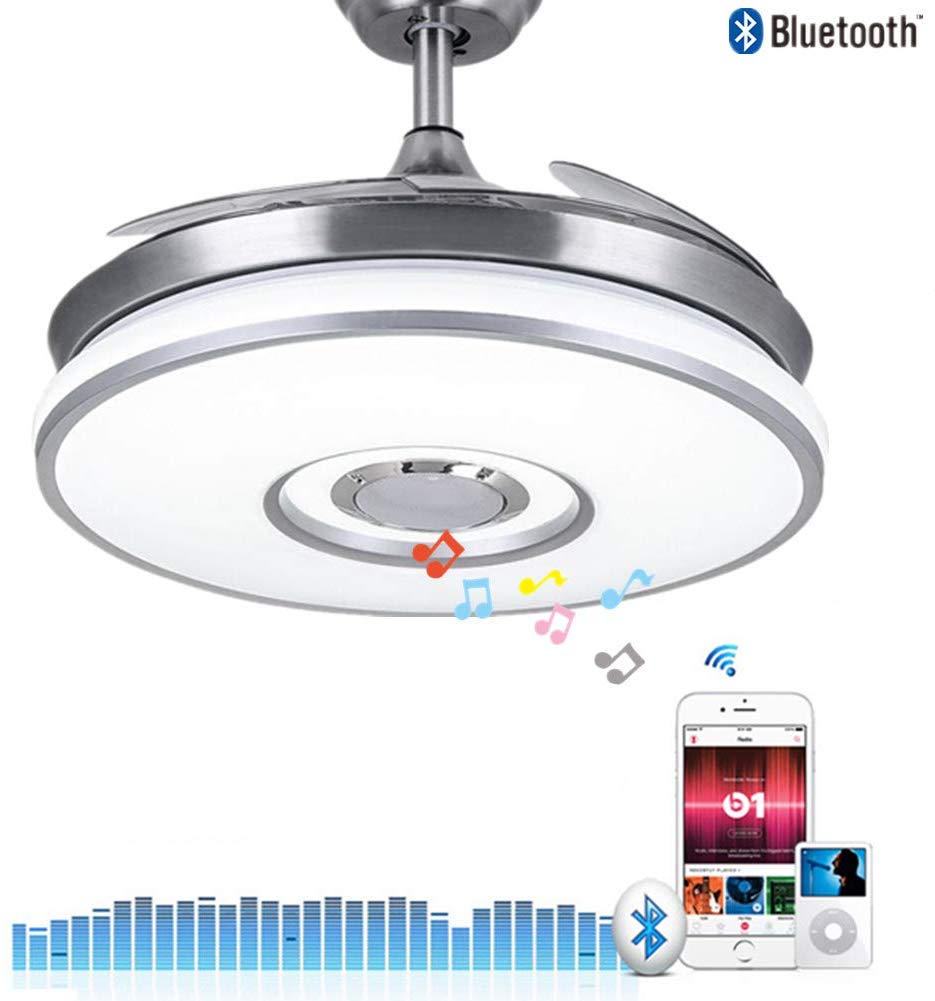 Bluetooth Music Play Ceiling Fan Brush Nickel DS-FZ115
