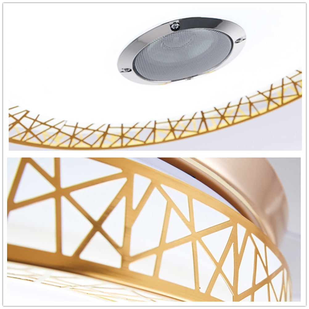 Bluetooth Music Play Ceiling Fan Light Kit Included Gold DS-FZ64